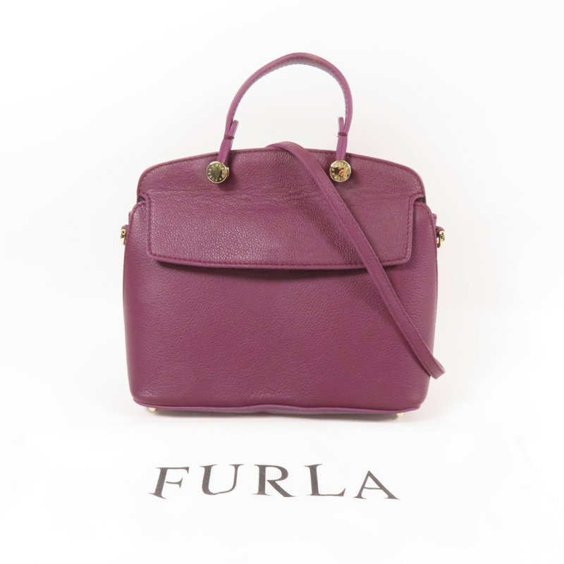 Furla 牛皮皮革Shoulder Bag金扣手挽肩背兩用袋-11