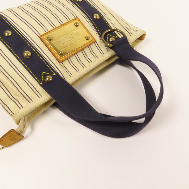 LOUIS VUITTON 帆布Antigua Cabas PM金扣手挽袋-4