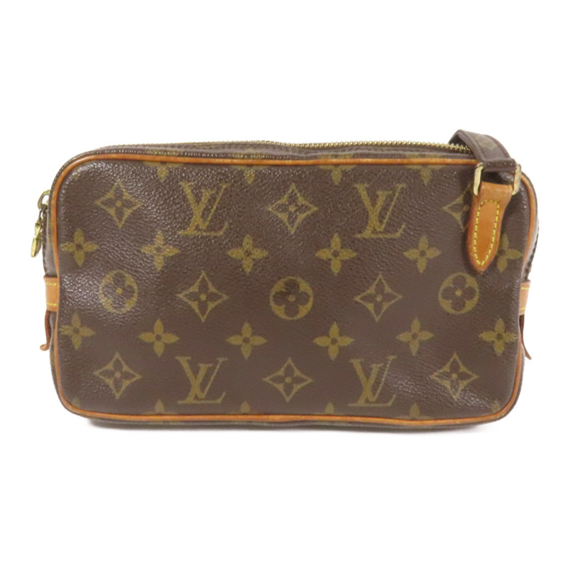 LOUIS VUITTON Monogram Marly Bandouliere金扣肩背袋棕色-1