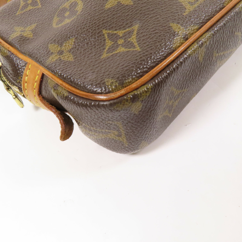 LOUIS VUITTON Monogram Marly Bandouliere金扣肩背袋棕色-11