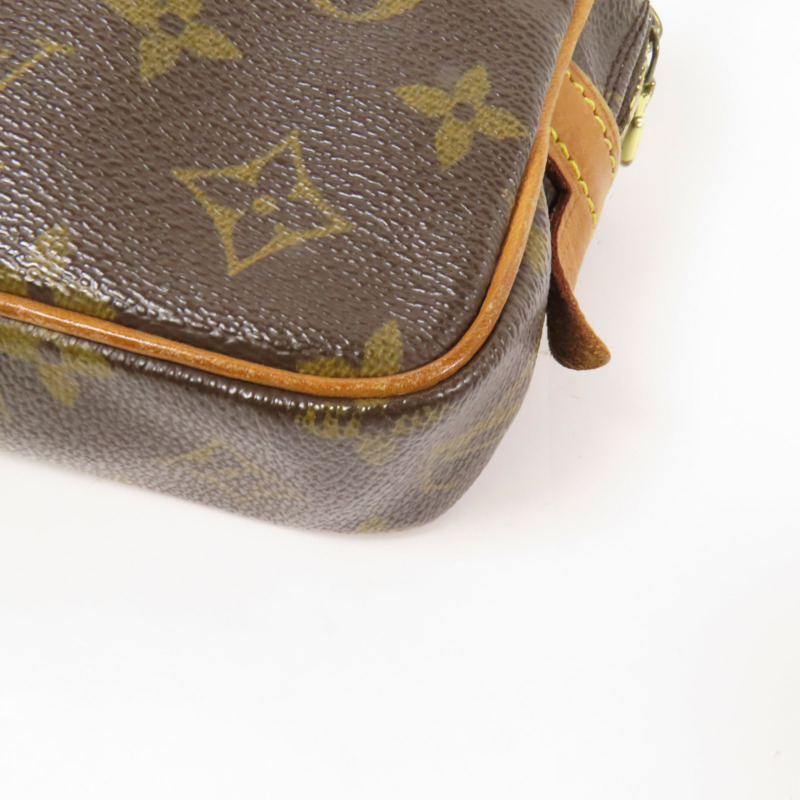 LOUIS VUITTON Monogram Marly Bandouliere金扣肩背袋棕色-14