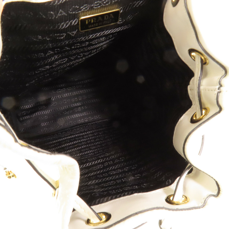 PRADA 漆皮皮革Duet NaplakBag金扣手挽肩背袋兩用袋-4