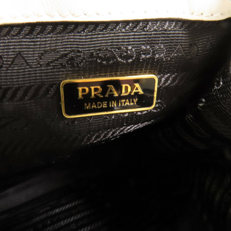 PRADA 漆皮皮革Duet NaplakBag金扣手挽肩背袋兩用袋-8
