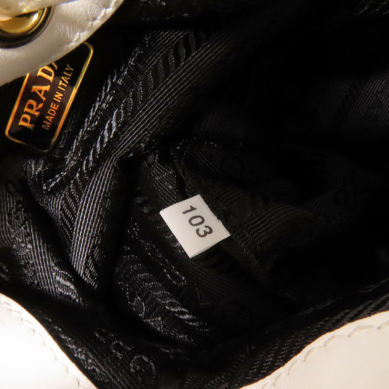 PRADA 漆皮皮革Duet NaplakBag金扣手挽肩背袋兩用袋-9