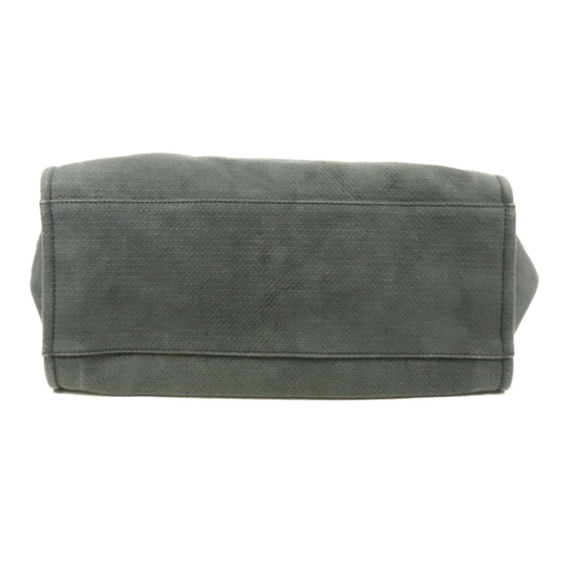 CHANEL 帆布Deauville Tote銀扣鏈帶手挽肩背兩用袋-3