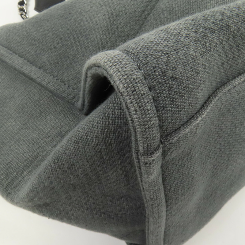 CHANEL 帆布Deauville Tote銀扣鏈帶手挽肩背兩用袋-13