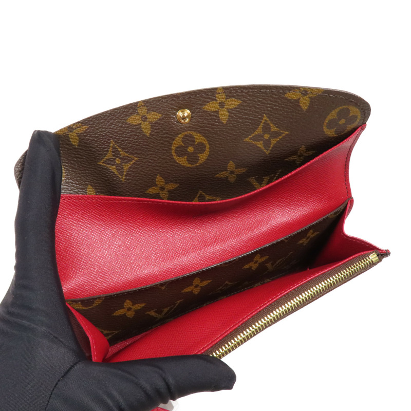 LOUIS VUITTON Monogram Emilie Long Wallet金扣長錢包-10