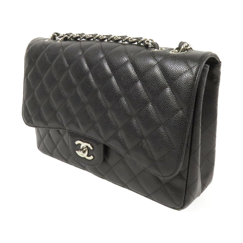 CHANEL 牛皮皮革Large Classic銀扣鏈帶肩背袋-2