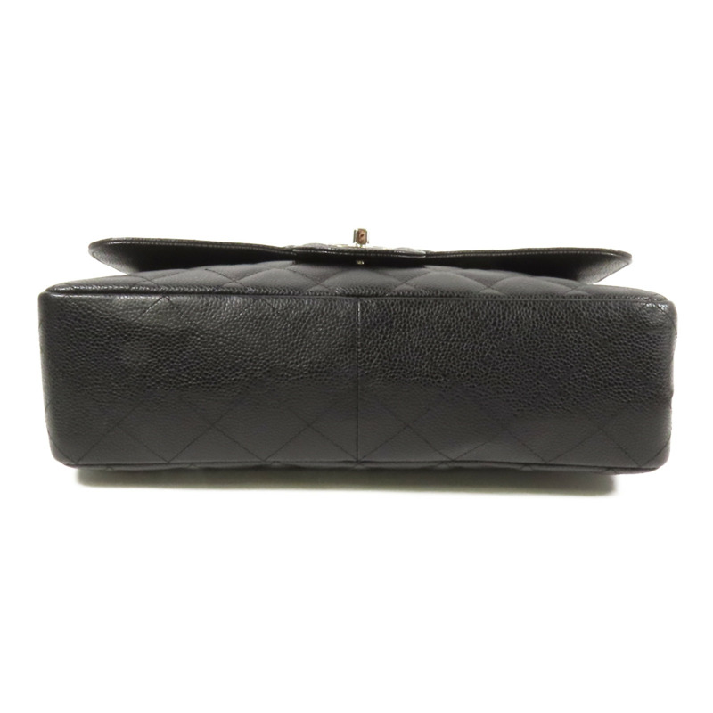 CHANEL 牛皮皮革Large Classic銀扣鏈帶肩背袋-3