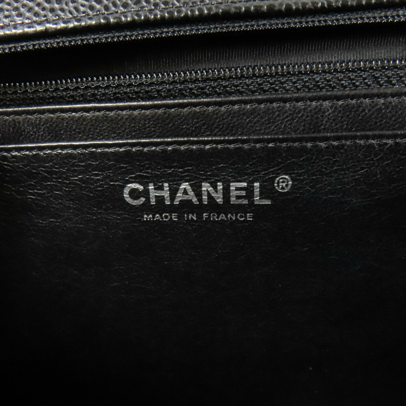 CHANEL 牛皮皮革Large Classic銀扣鏈帶肩背袋-7