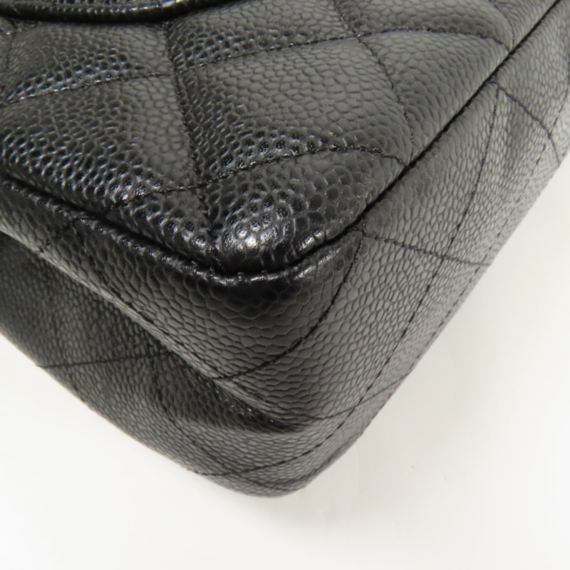 CHANEL 牛皮皮革Large Classic銀扣鏈帶肩背袋-13