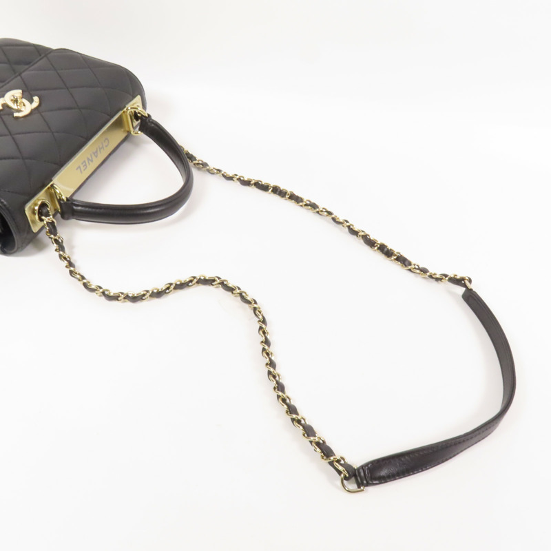 CHANEL 羊皮皮革Trendy CC Small金扣手挽肩背兩用袋-5