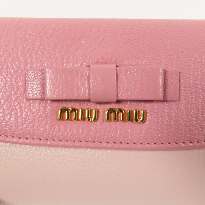 Miu Miu 牛皮皮革Trifold Wallet金扣錢包-6