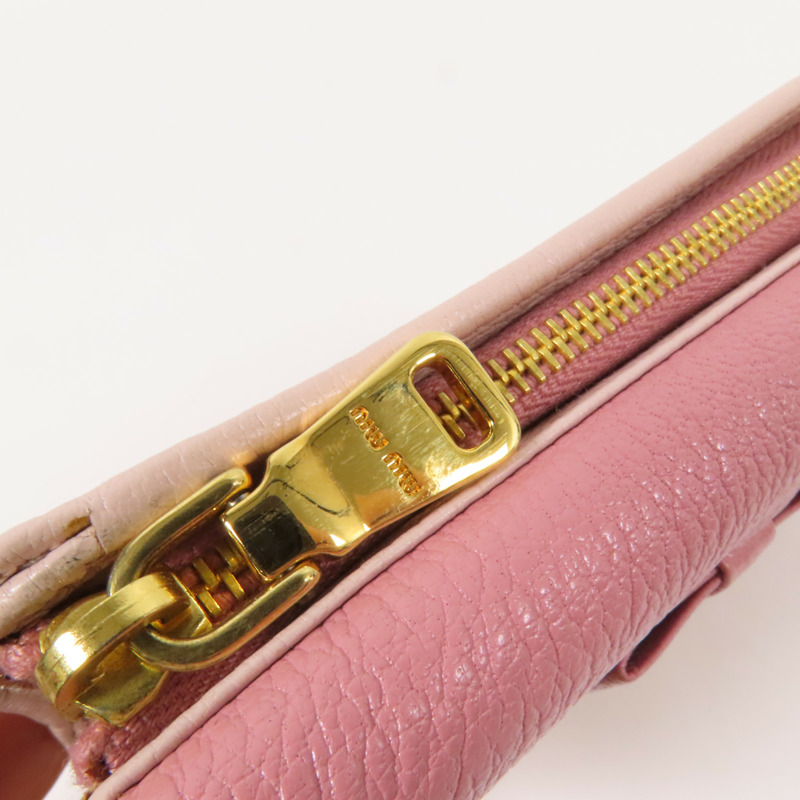 Miu Miu 牛皮皮革Trifold Wallet金扣錢包-7