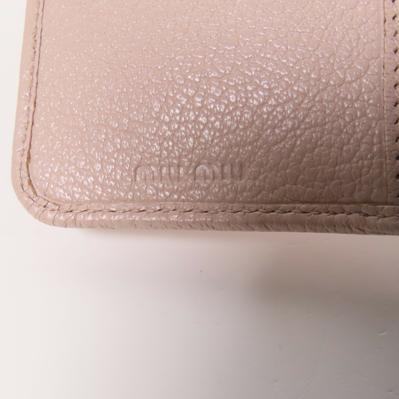 Miu Miu 牛皮皮革Trifold Wallet金扣錢包-8