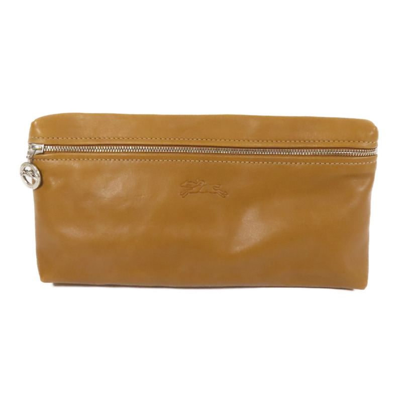 Longchamp 牛皮皮革Pouch手拿包-0