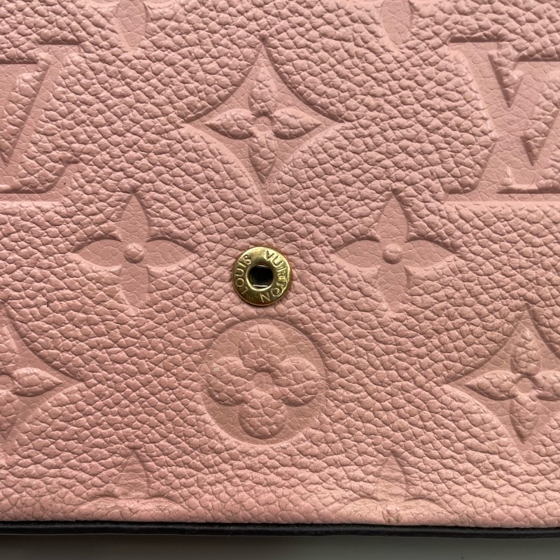 LV路易威登 粉色全皮壓花三合一鏈條包-17