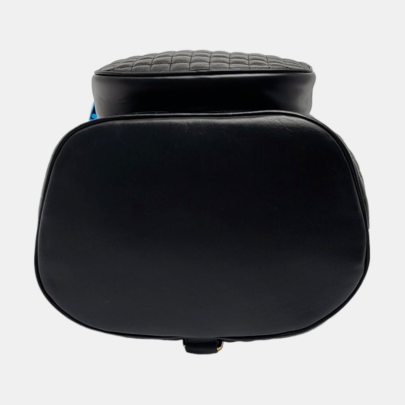 CELINE C CHARM黑色牛皮絎縫單肩包雙肩包 金色五金 9.8新-5