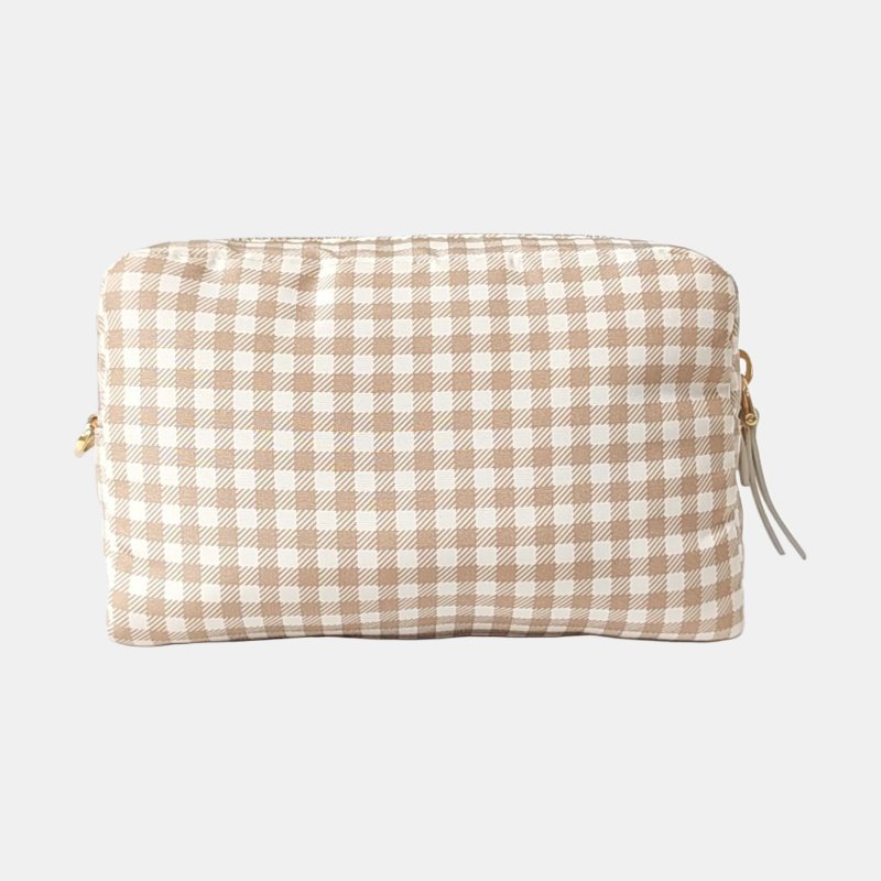 Miu Miu 中號白色帆布手拿包 金色五金-4