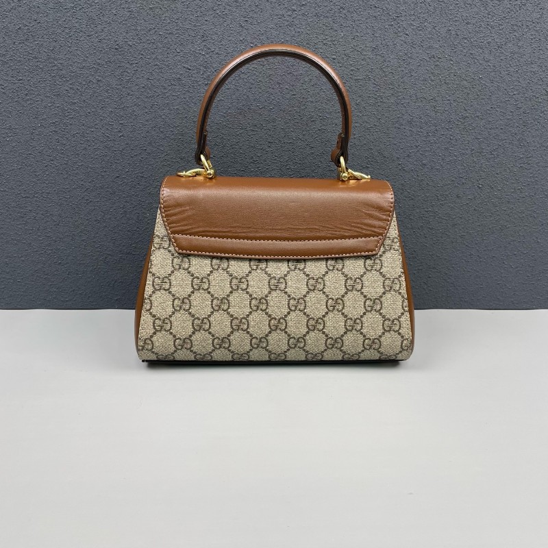 Gucci古馳 老花拼棕色Horsebit 1955郵差包-1