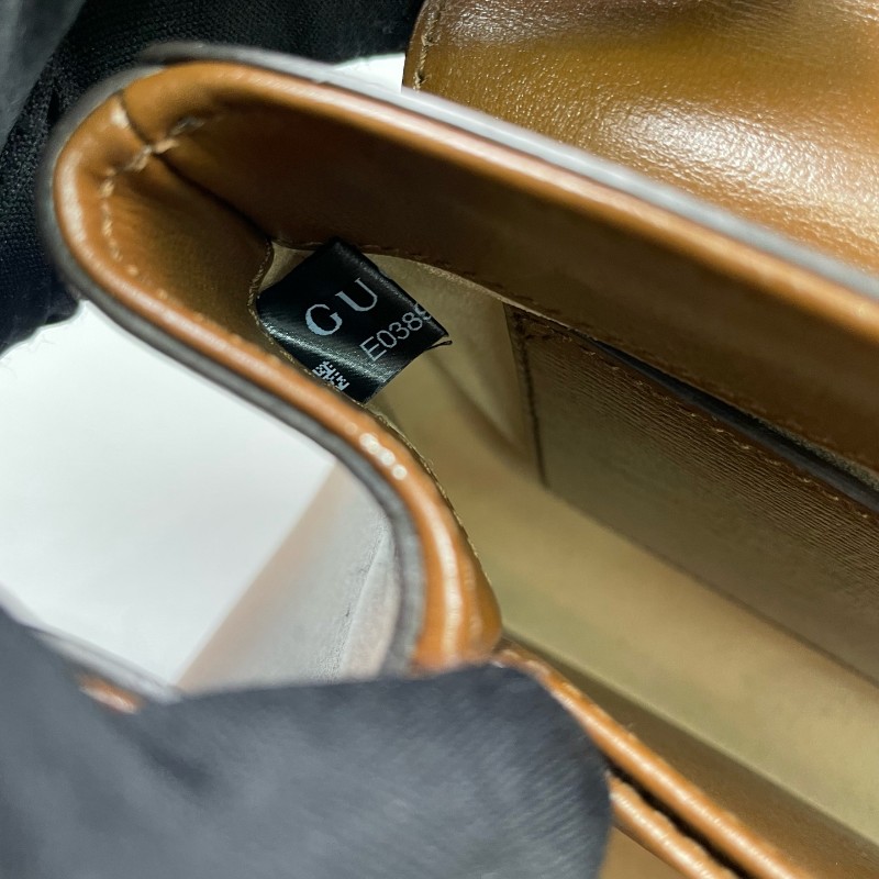 Gucci古馳 老花拼棕色Horsebit 1955郵差包-24