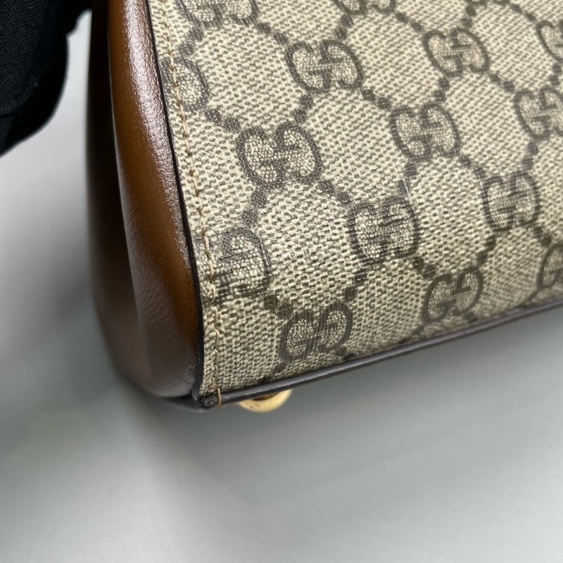 Gucci古馳 老花拼棕色Horsebit 1955郵差包-29