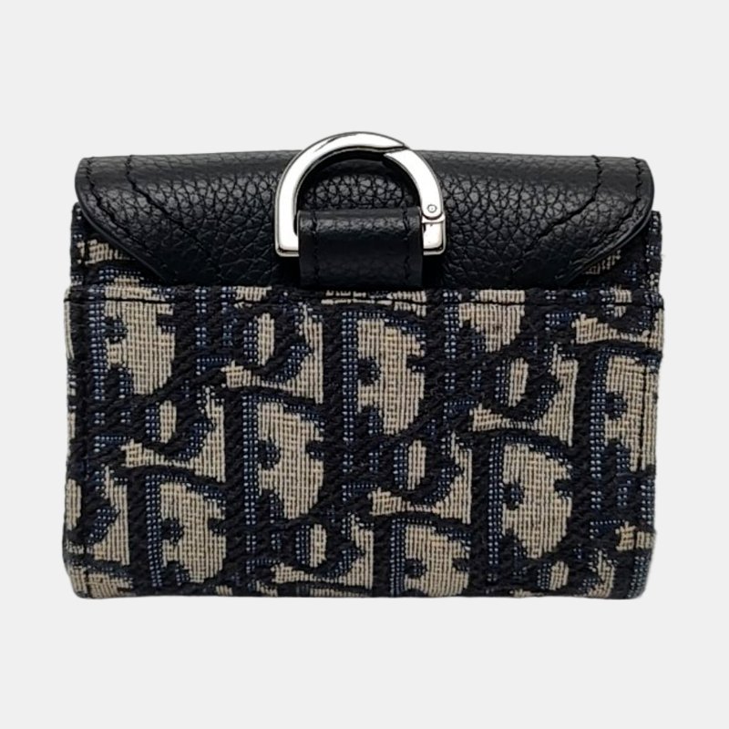 DIOR 黑色牛皮老花提花單肩包斜挎包 銀色五金 可拆卸肩帶-4