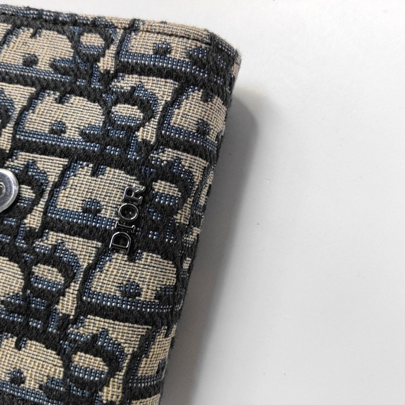 DIOR 黑色牛皮老花提花單肩包斜挎包 銀色五金 可拆卸肩帶-9