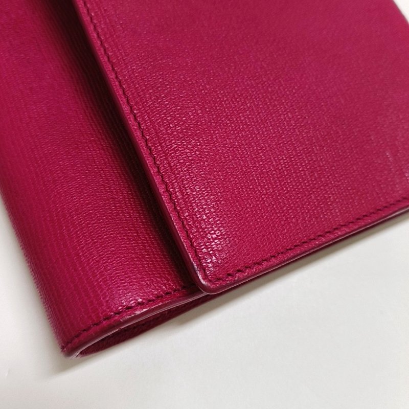 YSL CHYC YLIGNE粉紅色牛皮手拿包 金色五金-9