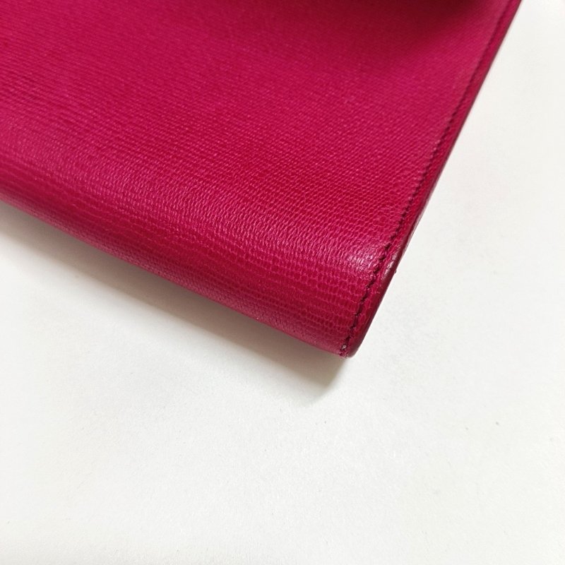 YSL CHYC YLIGNE粉紅色牛皮手拿包 金色五金-10