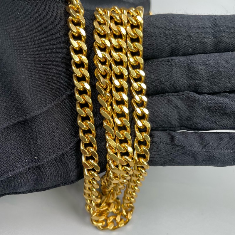 YSL 黑金魚子醬牛皮信封鏈條包-7