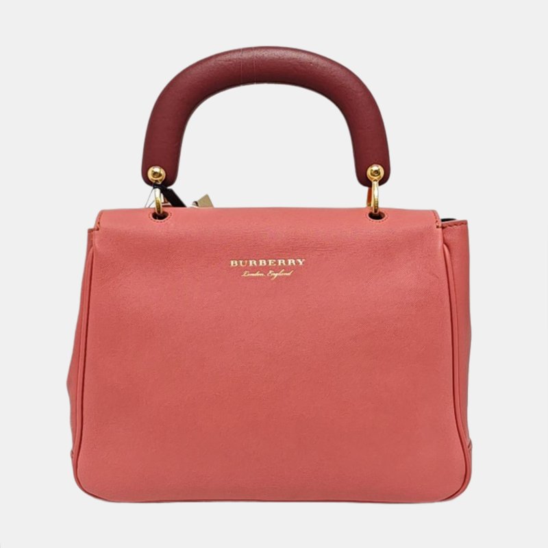 BURBERRY Dk88中號粉紅色牛皮單肩包斜挎包手提包 金色五金 可拆卸肩帶-4