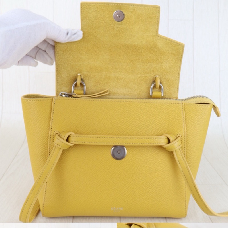 Celine belt nano 檸檬黃鯰魚包-7