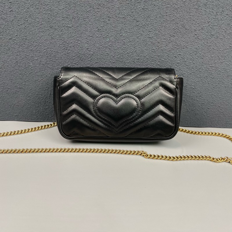 Gucci古馳 黑金馬蒙marmont迷你鏈條包-1