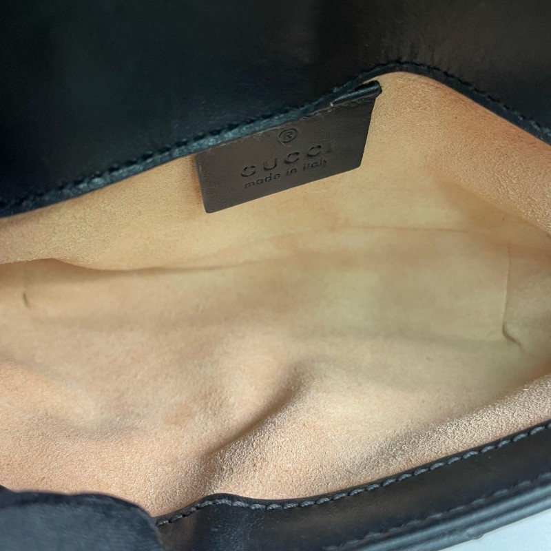 Gucci古馳 黑金馬蒙marmont迷你鏈條包-7