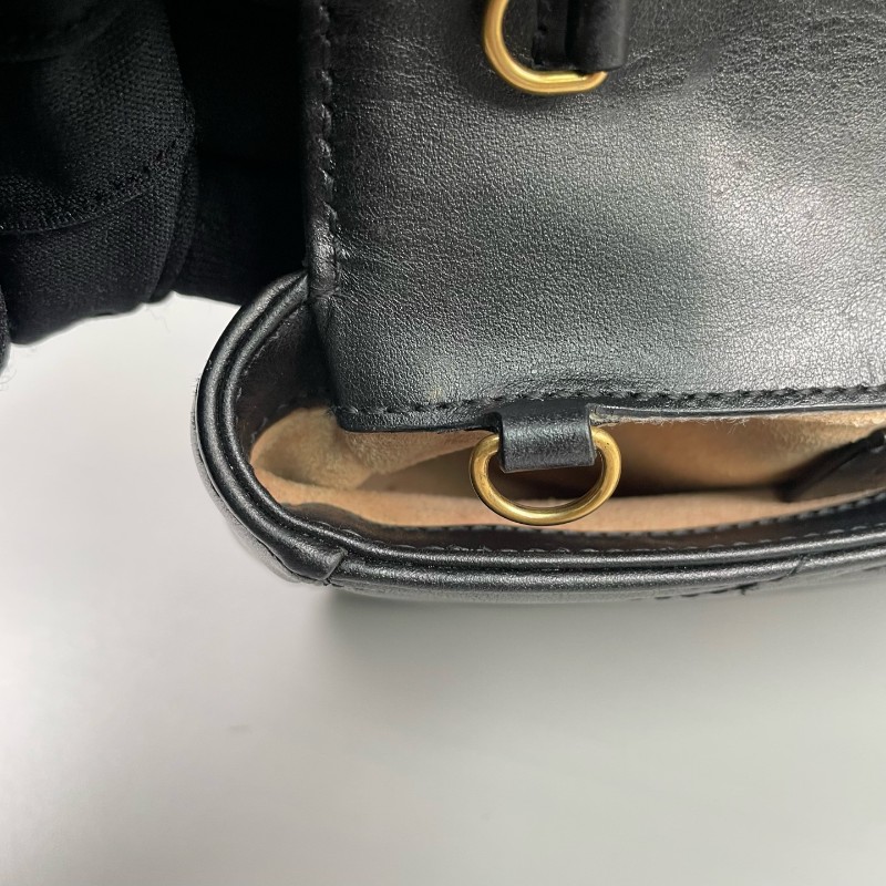 Gucci古馳 黑金馬蒙marmont迷你鏈條包-20