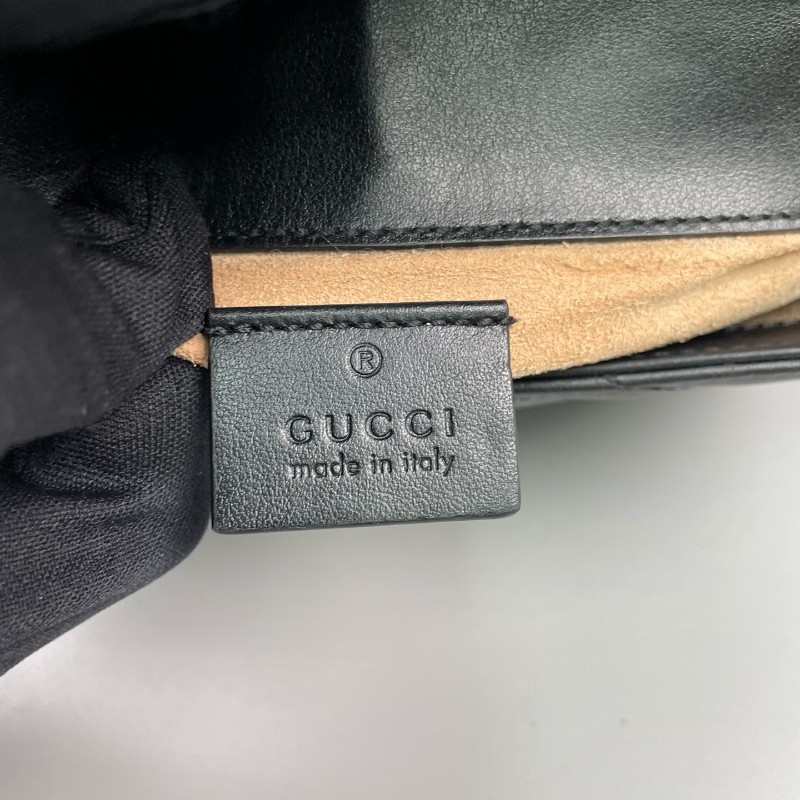 Gucci古馳 黑金馬蒙marmont迷你鏈條包-21