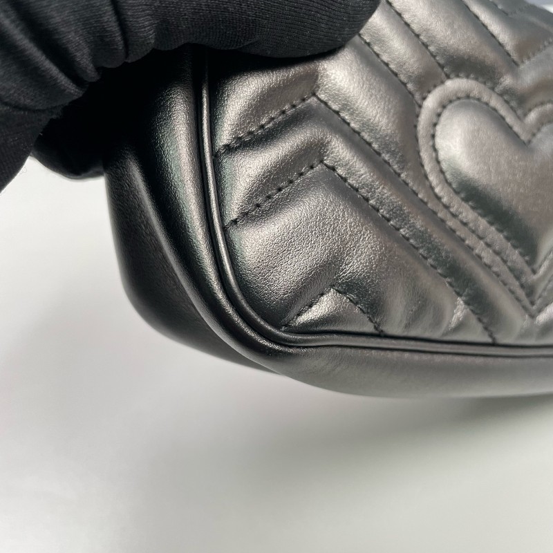 Gucci古馳 黑金馬蒙marmont迷你鏈條包-25