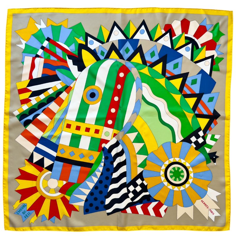 HERMES Cheval de Fete 90 慶典駿馬 絲巾-0