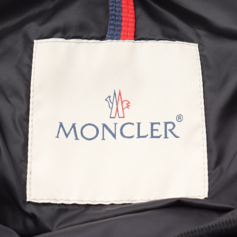 MONCLER HERMINE 附帽拉鍊尼龍黑色羽絨外套 #3 二手女款-2