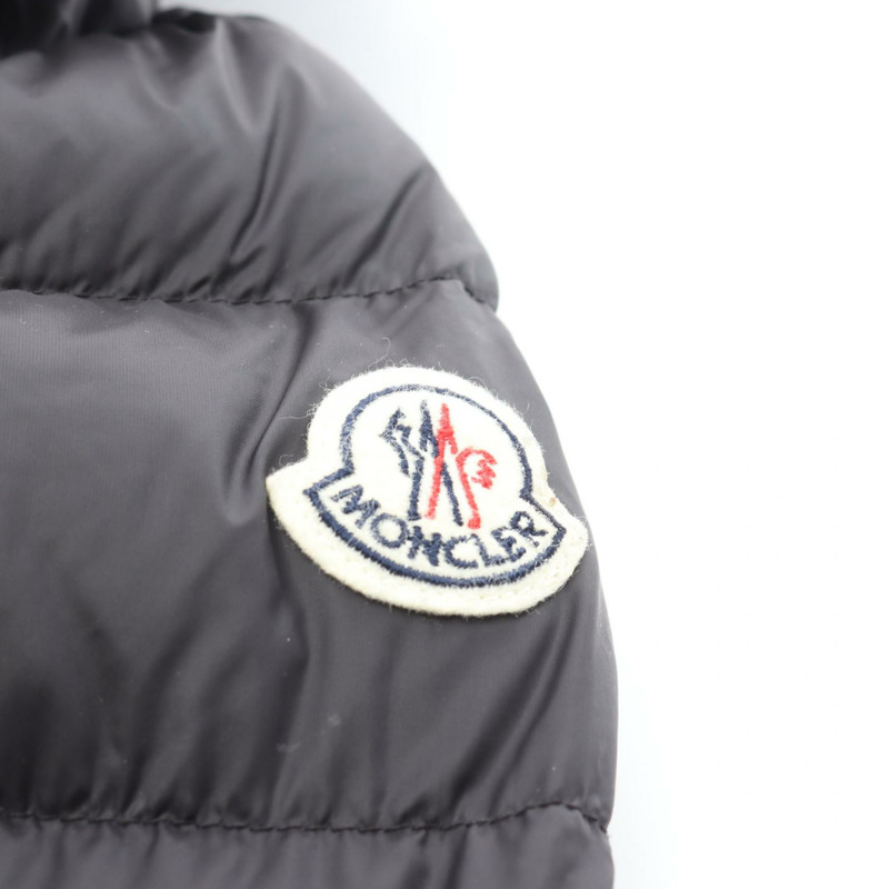 MONCLER HERMINE 附帽拉鍊尼龍黑色羽絨外套 #3 二手女款-4