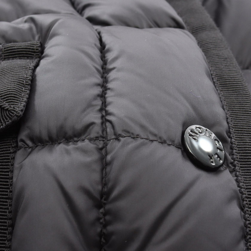 MONCLER HERMINE 附帽拉鍊尼龍黑色羽絨外套 #3 二手女款-8
