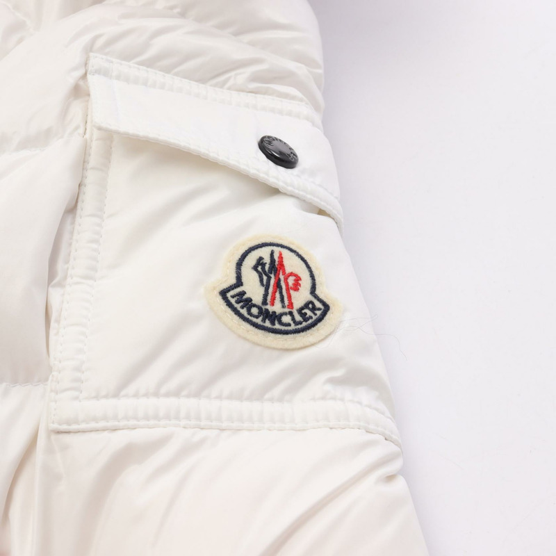 MONCLER MOKA 附帽拉鍊羽絨外套 尼龍材質 白色 黑色 #14anni #164cm-4
