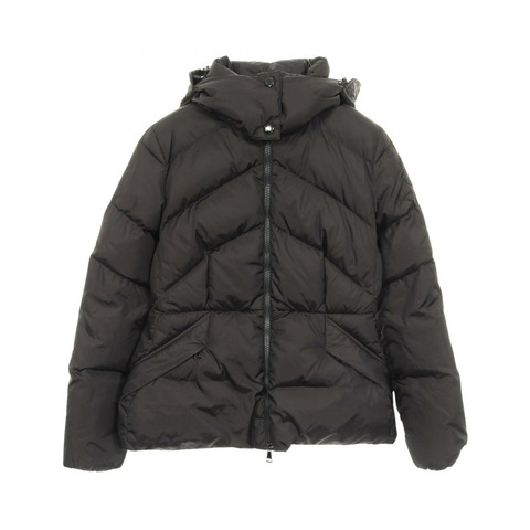 MONCLER ALOES 蘆薈羽絨服，附帽拉鍊，尼龍材質，黑色，二手女款 #1