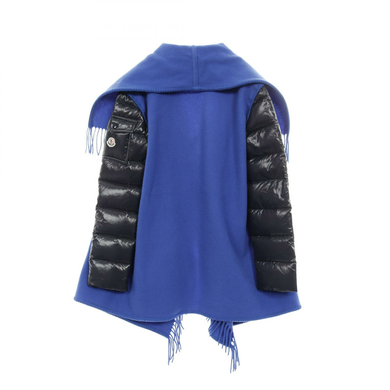 MONCLER MANTELLA 羽絨外套 羊毛 尼龍 藍色 黑色 #M 二手 女款-1