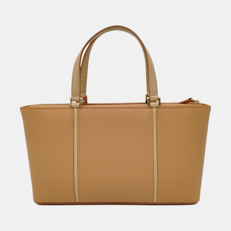 BURBERRY 棕色牛皮手提包 金色五金-4