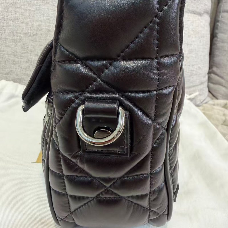 誠可議Dior 黑銀藤格紋 camp 小號郵差包 24*16*8 99新配件塵袋-2