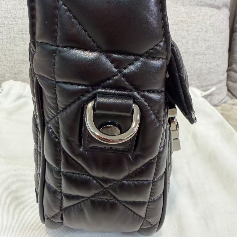 誠可議Dior 黑銀藤格紋 camp 小號郵差包 24*16*8 99新配件塵袋-3