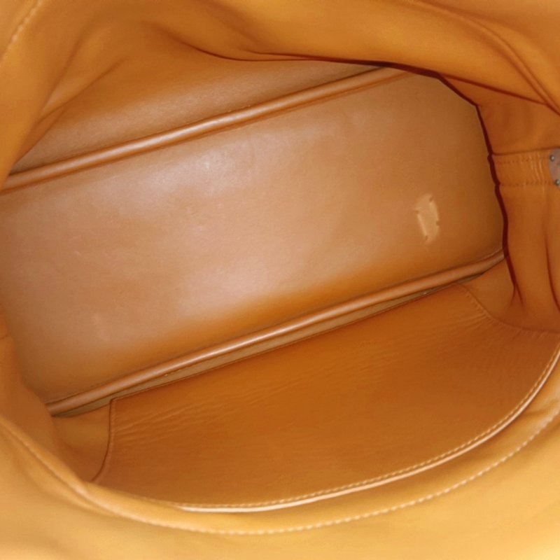 HERMÈS Bolide 31 愛馬仕橙Clemence牛皮保齡球包單肩包手提包 銀色五金 O刻 可拆卸肩帶-9