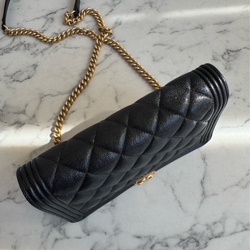 Chanel黑菱格金boy woc  價格漂亮😻-1